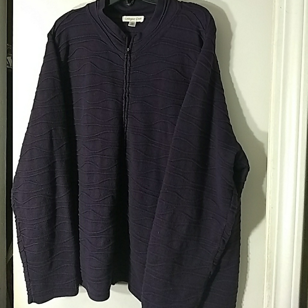 Purple Coldwater Creek Zipper Cardigan 3X
